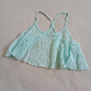 PINK ♡ mesh crop tank top sheer clean girl victorias secret small beach